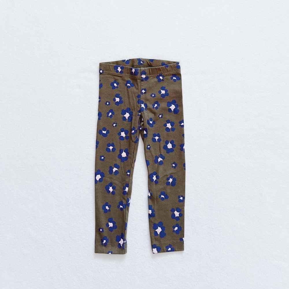 3/$25 Carter's Toddler Girl Floral Leggings Green Pink Cotton Jersey Stretch 2T